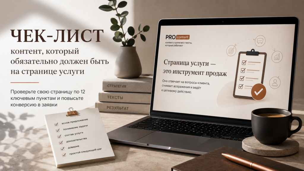 Чек-лист: 12 элементов страницы услуги, которые превращают посетителя в клиента