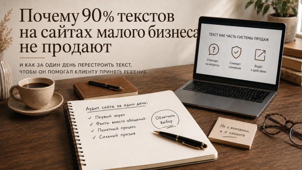Почему 90% текстов на сайтах малого бизнеса не продают — и как это исправить за один день