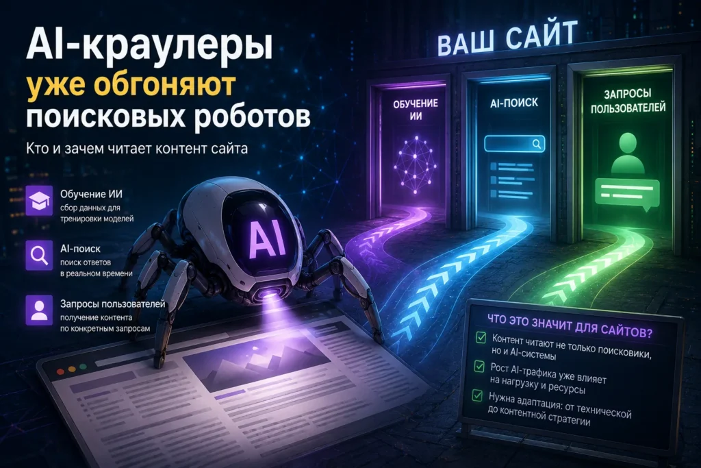 AI-краулеры уже обгоняют поисковых роботов: кто и зачем читает контент сайта