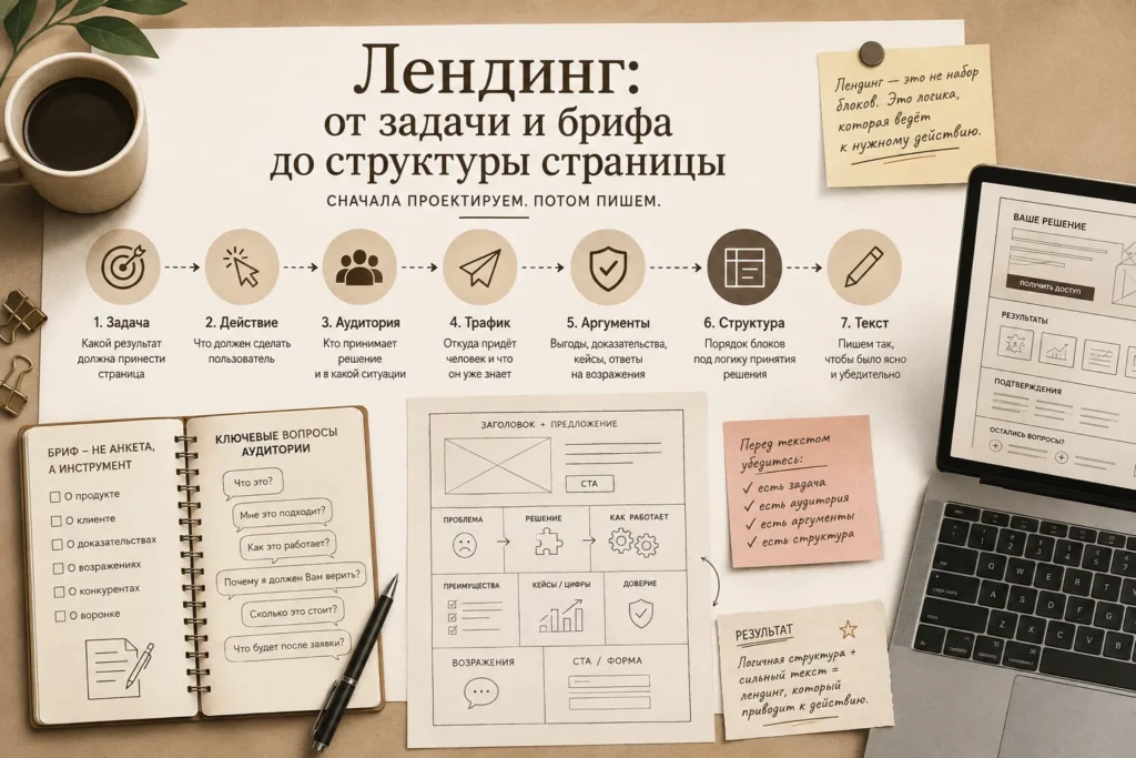Лендинг: от задачи и брифа до структуры страницы