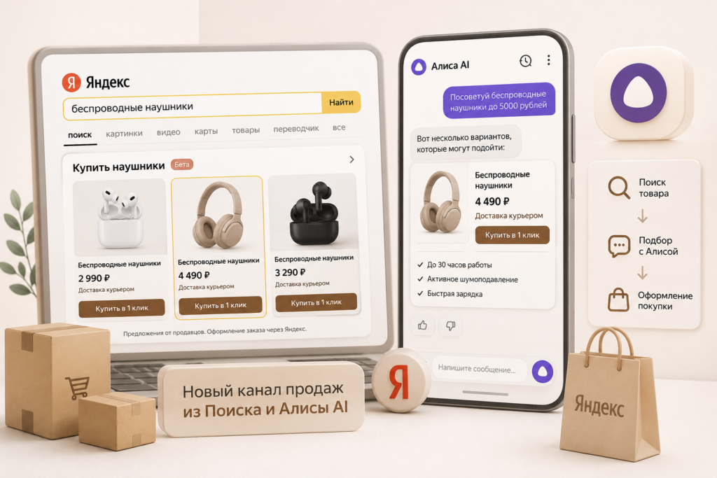 Яндекс открыл продажи из Поиска и Алисы AI для продавцов без сайта