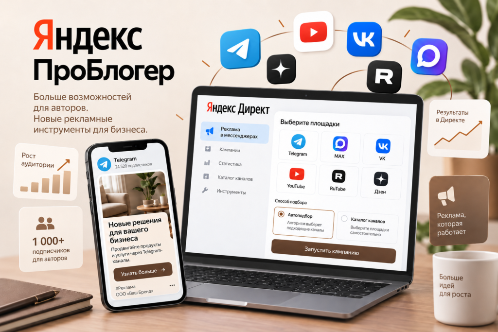 Яндекс запустил ПроБлогер: реклама у авторов всё глубже встраивается в Директ